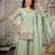 Women's pista green embroidered short kurti sharara set