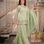 Women's pista green embroidered short kurti sharara set