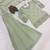 Women's pista green embroidered short kurti sharara set