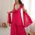 Rani pink heavy zari & thread embroidered kurti sharara set for women