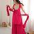 Rani pink heavy zari & thread embroidered kurti sharara set for women