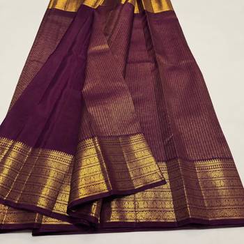Wine color art silk blend sarees with blouse 3