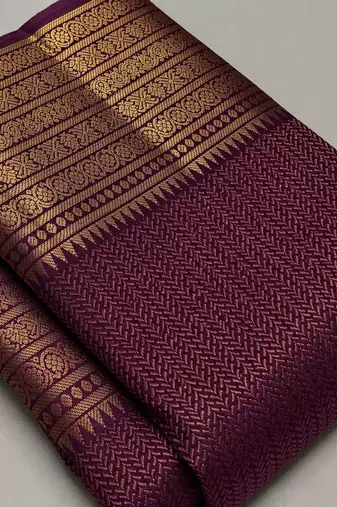 Wine color art silk blend sarees with blouse