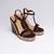 Maroon colorblocked velvet wedges heels