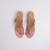Pink colorblocked velvet embroidered heels