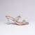 Silver faux leather embroidered heels
