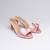 Pink swarovski satin leather heels