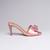 Pink swarovski satin leather heels
