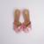 Pink swarovski satin leather heels
