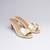 Gold swarovski satin leather heels