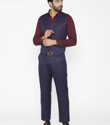 Men blue solid regular fit suit