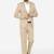 Men beige solid single-breasted regular fit suit