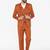 Men orange solid single-breasted regular fit party suit