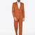 Men orange solid single-breasted regular fit party suit