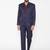 Men blue solid single-breasted regular fit party suit