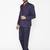 Men blue solid single-breasted regular fit party suit