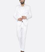 Men white solid single-breasted regular fit suit