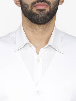 Men white solid single-breasted regular fit suit 2