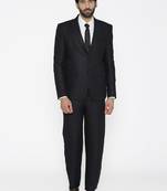Men black solid regular fit single-breasted pure linen suit