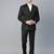 Men black solid slim fit double-breasted formal suit