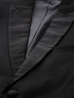 Men black solid slim fit tuxedo suit 2
