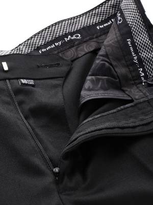 Men black solid slim fit tuxedo suit 3