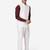 Men white solid bandhgala formal two-piece suit