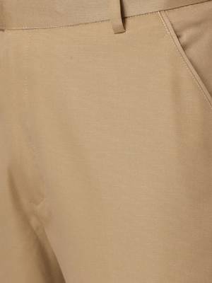 Men beige solid bandhgala formal two-piece suit 3