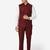 Men maroon solid bandhgala formal two-piece suit