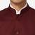 Men maroon solid bandhgala formal two-piece suit