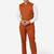 Men rust orange solid bandhgala formal two-piece suit