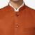 Men rust orange solid bandhgala formal two-piece suit