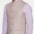 Men cream-coloured solid bandhgala two-piece formal suit