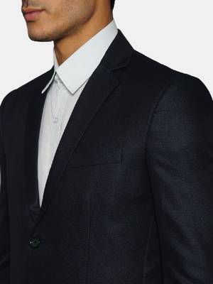 Men green tailored fit single-breasted two-piece suits suit 2