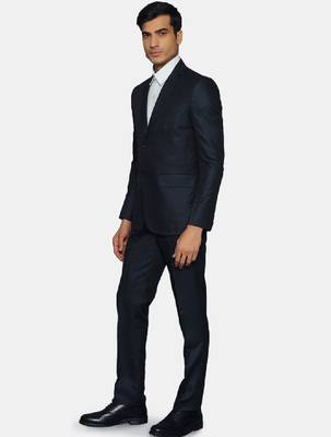 Men green tailored fit single-breasted two-piece suits suit 4