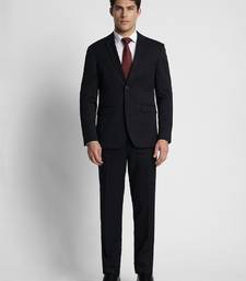 Men black solid two piece suit