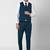 Men green self design slim fit single breasted 3 piece formal suit