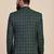 Men green checked single-breasted two-piece suit