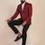Men maroon checked 2-piece single breasted suit