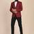 Men maroon checked 2-piece single breasted suit