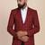 Men maroon checked 2-piece single breasted suit