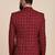 Men maroon checked 2-piece single breasted suit