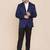 Men blue solid 2 piece tuxedo formal suits