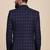 Men blue checked single-breasted two-piece suit