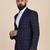 Men blue checked single-breasted two-piece suit