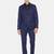 Men navy blue solid regular-fit single-breasted 3-piece formal suit