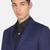 Men navy blue solid regular-fit single-breasted 3-piece formal suit