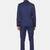 Men navy blue solid regular-fit single-breasted 3-piece formal suit