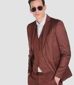 Men set of 3 bronze solid 3-peice suits