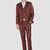 Men set of 3 bronze solid 3-peice suits
